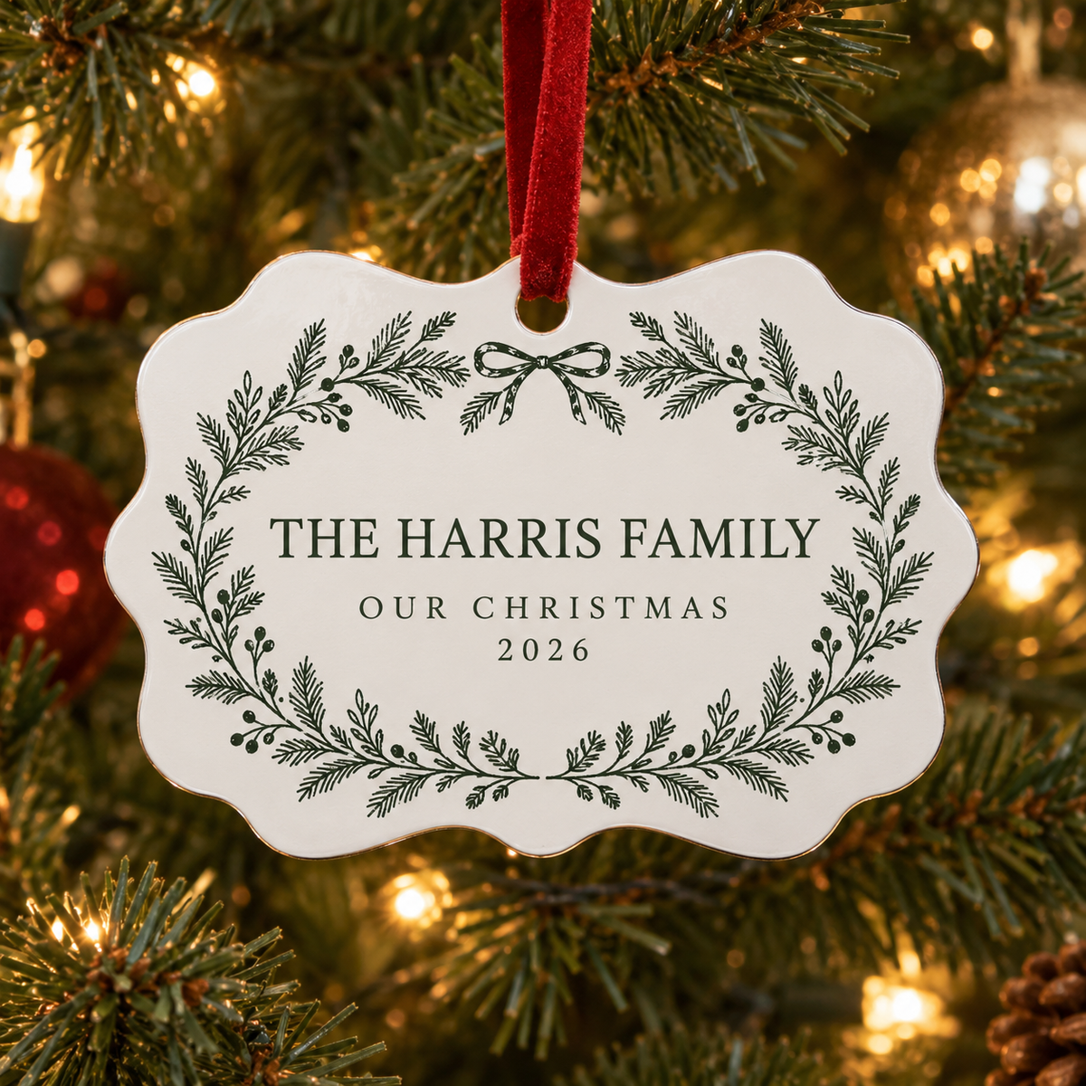 Our Christmas 2026 - Personalized Family Name Ornament