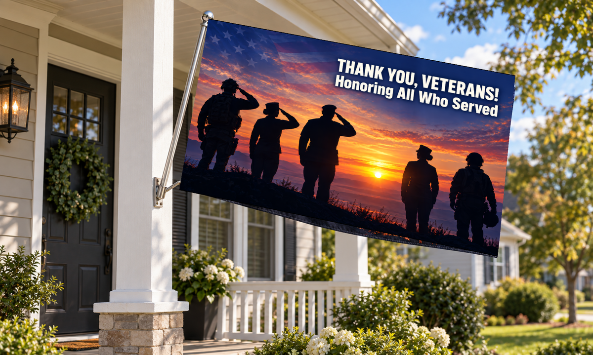 Thank You, Veterans! Flag — 3×5 ft Double-Sided – thefunstash.com