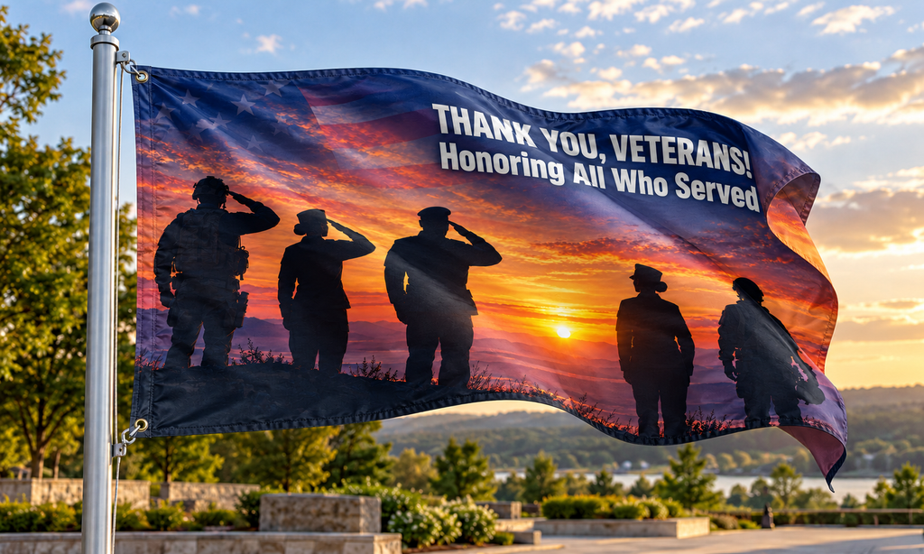 Thank You, Veterans! Flag — 3×5 ft Double-Sided – thefunstash.com